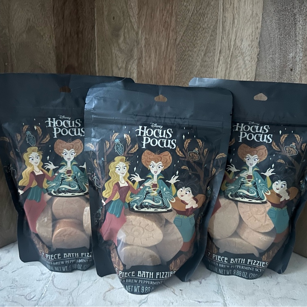 Lot of 3 Disney HOCUS POCUS 7 Piece Bath Fizzies Witches Brew & Peppermint